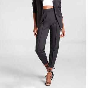 Express High Waisted Supersoft Double Knit Jogger Pants Pitch Black Size XL NEW